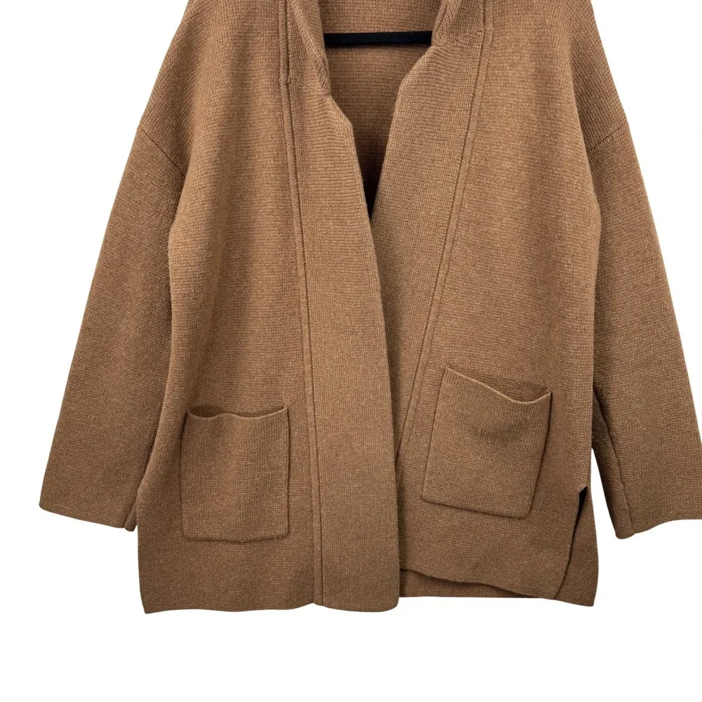 Madewell Kent Cardigan Sweater Women Small Brown‎ Merino Wool Blend Open Front